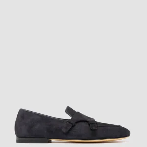 New Officine Creative AIRTO 010 - Blue Suede Penny Loafers DEEP NAVY