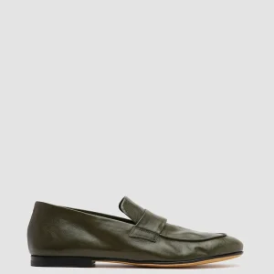 Shop Officine Creative AIRTO 001 - Green Leather Penny Loafers MYSTERIOUS