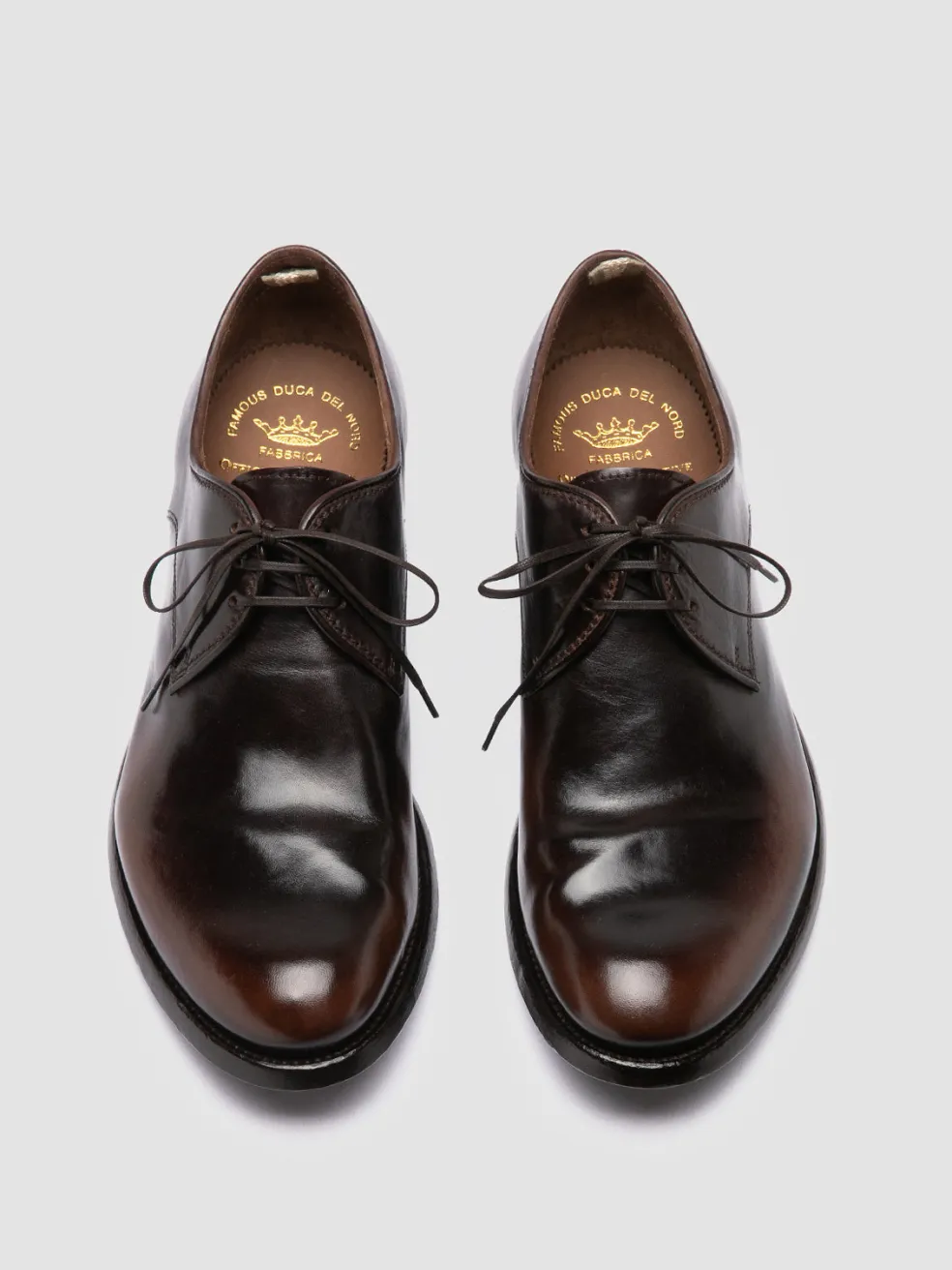 Fashion Officine Creative ANATOMIA 87 - Brown Leather Derby Shoes DARK BROWN