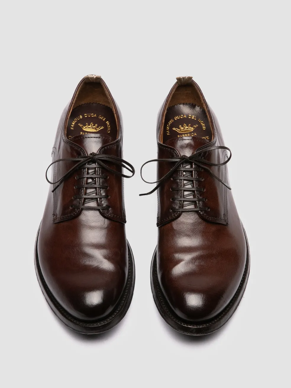 Outlet Officine Creative ANATOMIA 012 - Brown Leather Derby Shoes DARK BROWN