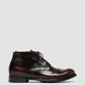 Clearance Officine Creative ANATOMIA 88 - Burgundy Leather Chukka Boots BURGUNDY/DARK BROWN