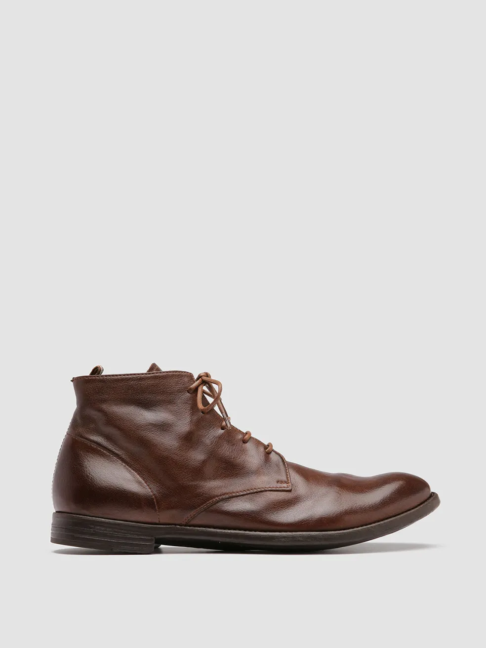 Shop Officine Creative ARC 513 - Brown Leather Ankle Boots CIGAR