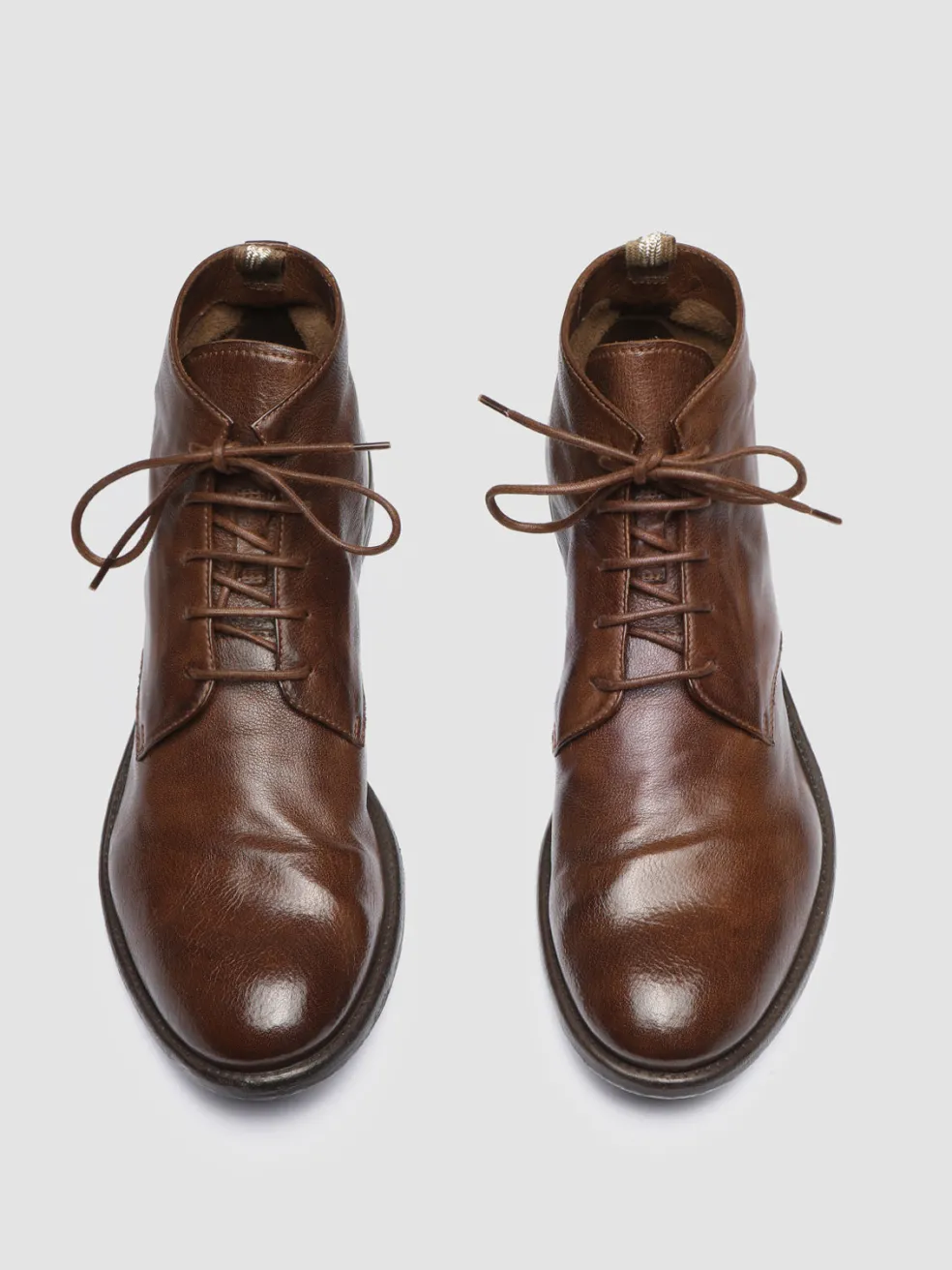 Shop Officine Creative ARC 513 - Brown Leather Ankle Boots CIGAR