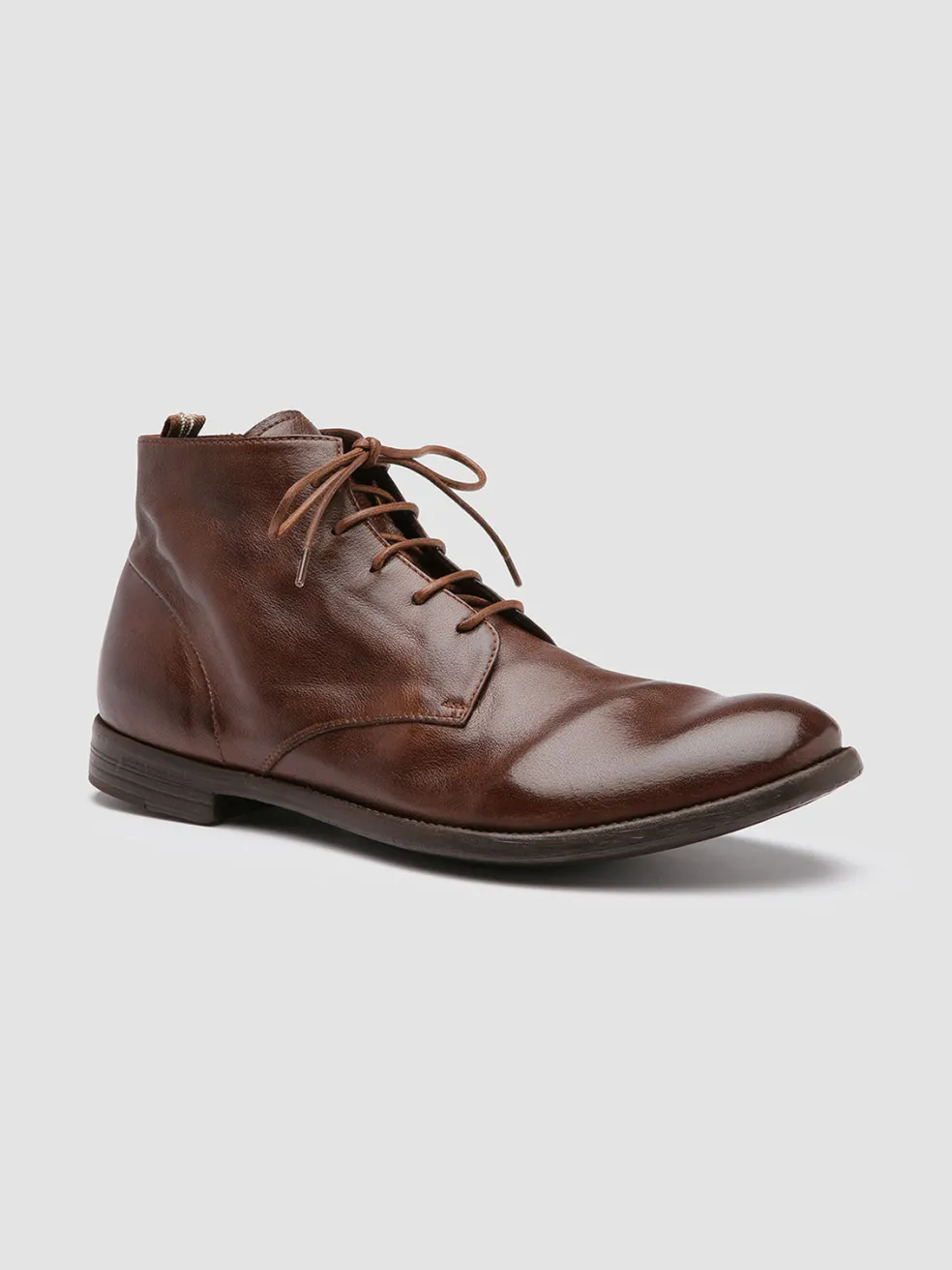 Shop Officine Creative ARC 513 - Brown Leather Ankle Boots CIGAR