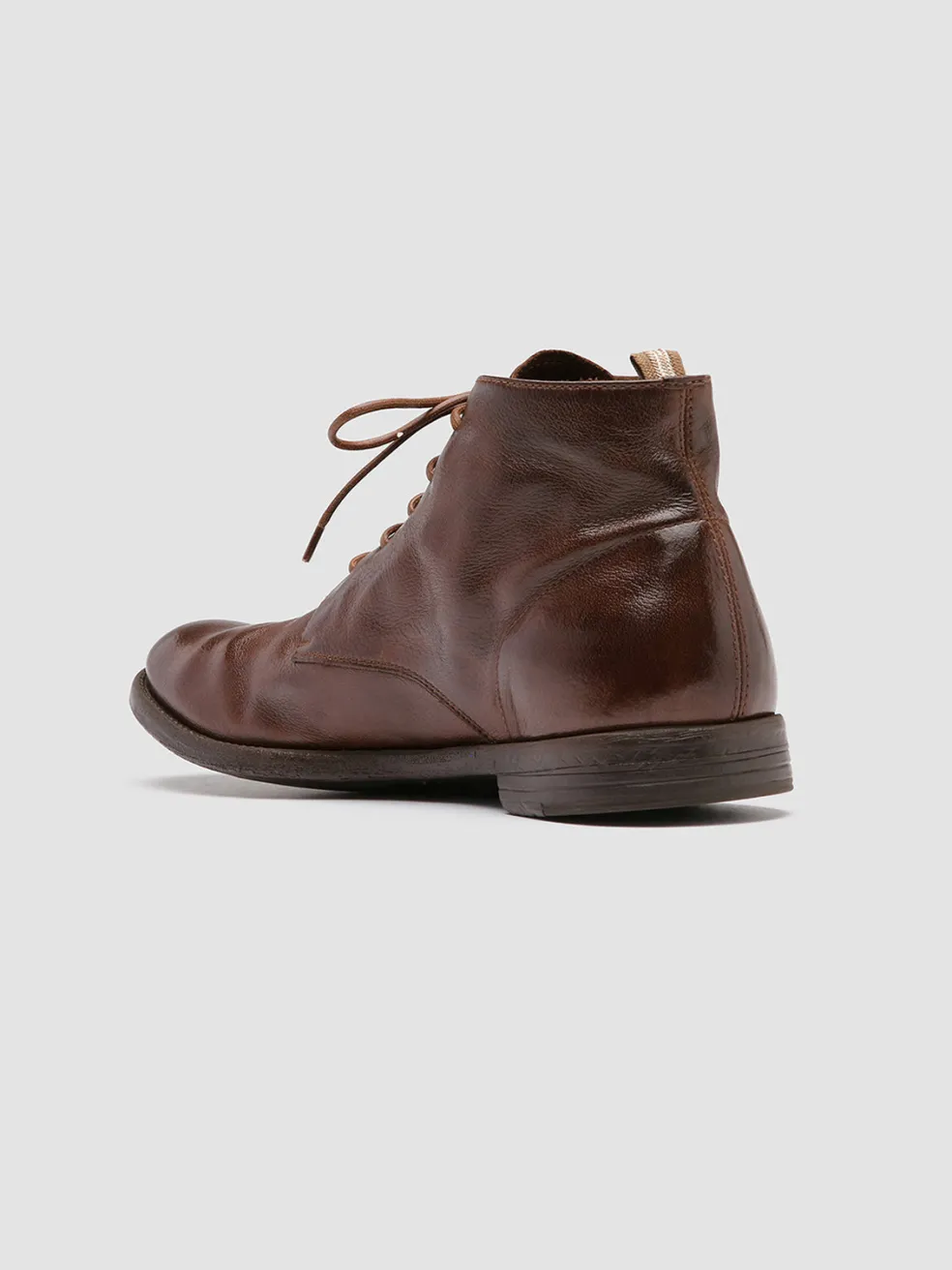 Shop Officine Creative ARC 513 - Brown Leather Ankle Boots CIGAR