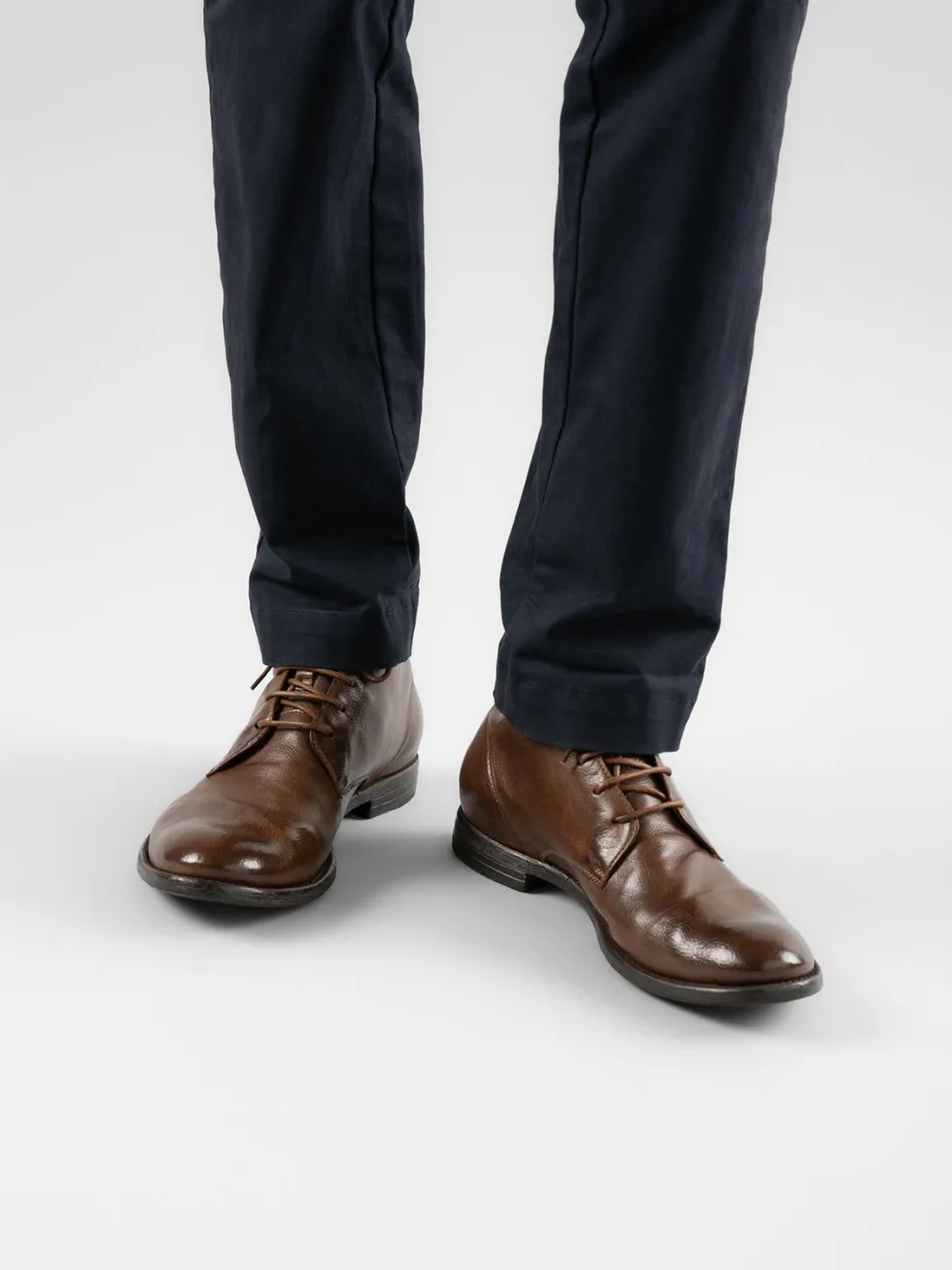 Shop Officine Creative ARC 513 - Brown Leather Ankle Boots CIGAR