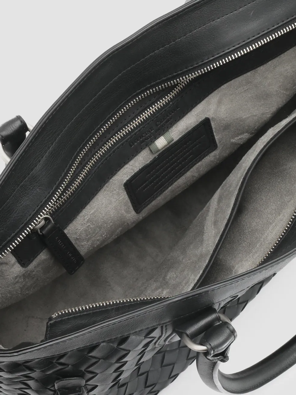 Clearance Officine Creative ARMOR 010 - Leather Briefcase BLACK