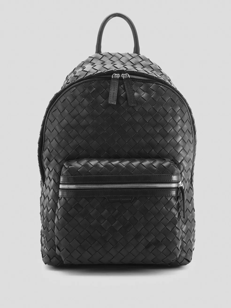Clearance Officine Creative ARMOR 04 - Woven Leather Backpack BLACK