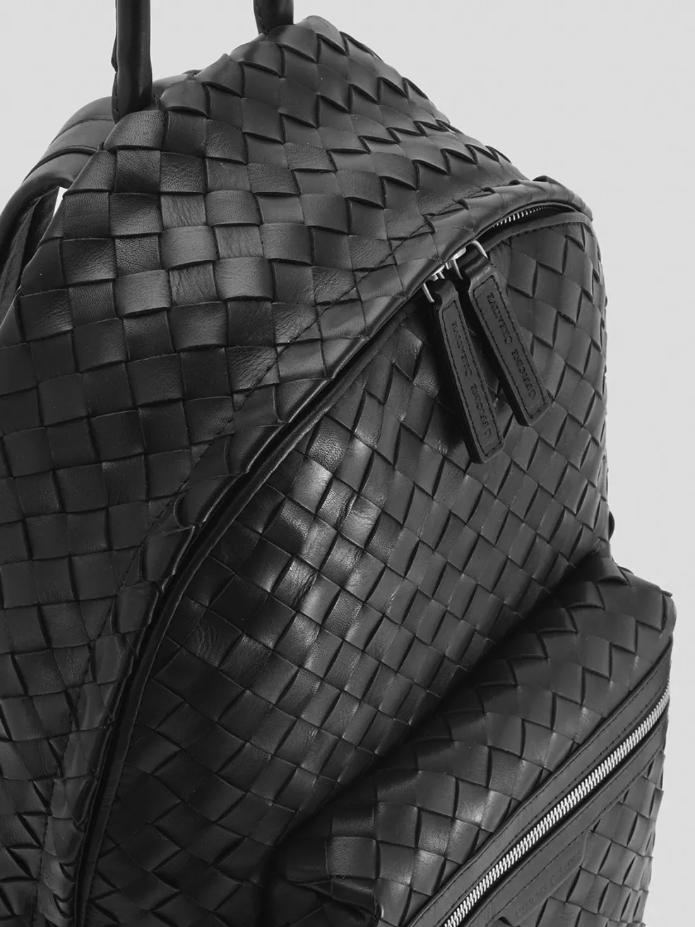 Clearance Officine Creative ARMOR 04 - Woven Leather Backpack BLACK