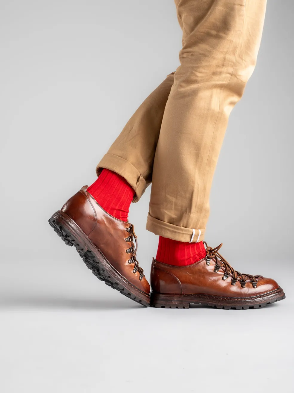 Store Officine Creative ARTIK 003 - Brown Leather Hiking Shoes TAN