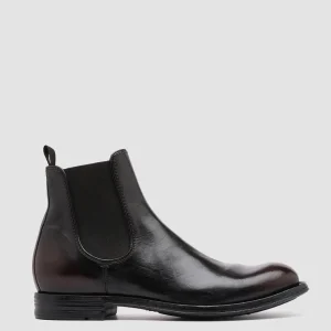 Discount Officine Creative BALANCE 008 - Black Leather Chelsea Boots MORO/DARK BROWN