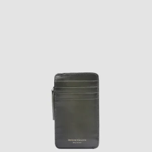 Store Officine Creative BERGE’ 03 - Green Leather Card Holder DEPHTS