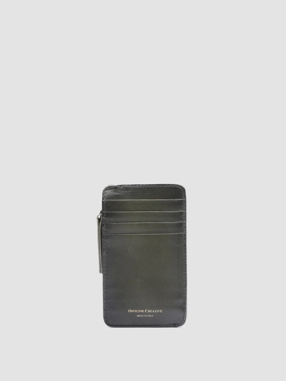 Store Officine Creative BERGE’ 03 - Green Leather Card Holder DEPHTS