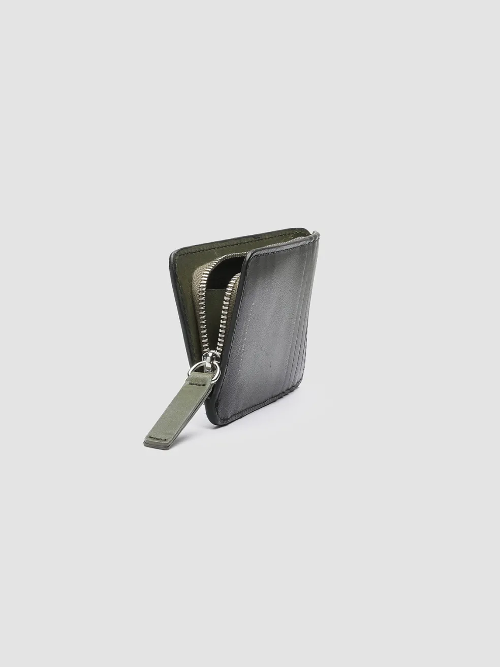 Store Officine Creative BERGE’ 03 - Green Leather Card Holder DEPHTS
