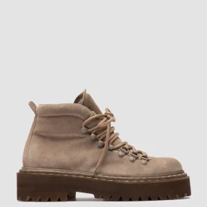 Outlet Officine Creative BLOSSOM 005 - Taupe Suede Lace-up Boots ANTILOPE                                          