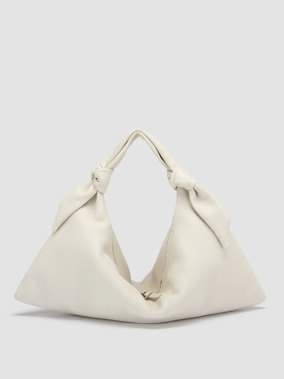Shop Officine Creative BOLINA 031 - White Leather Hobo Bag OFF WHITE