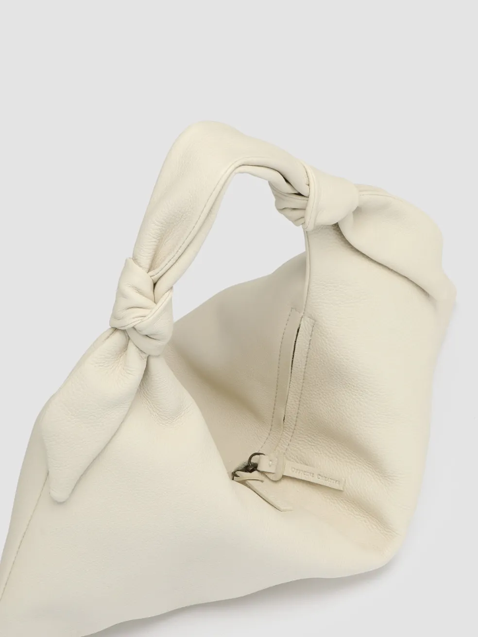 Shop Officine Creative BOLINA 031 - White Leather Hobo Bag OFF WHITE