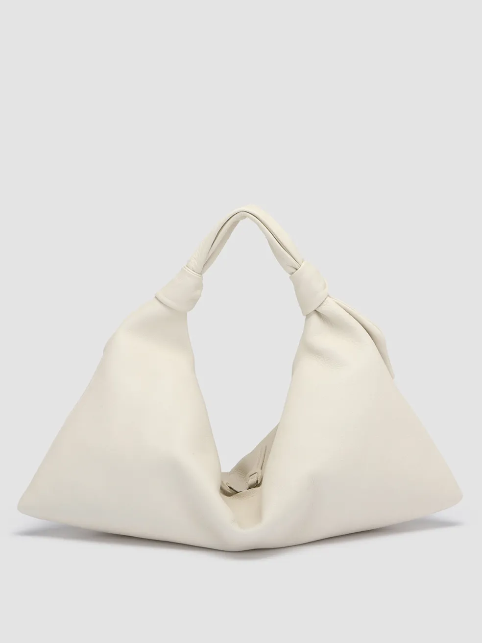 Shop Officine Creative BOLINA 031 - White Leather Hobo Bag OFF WHITE