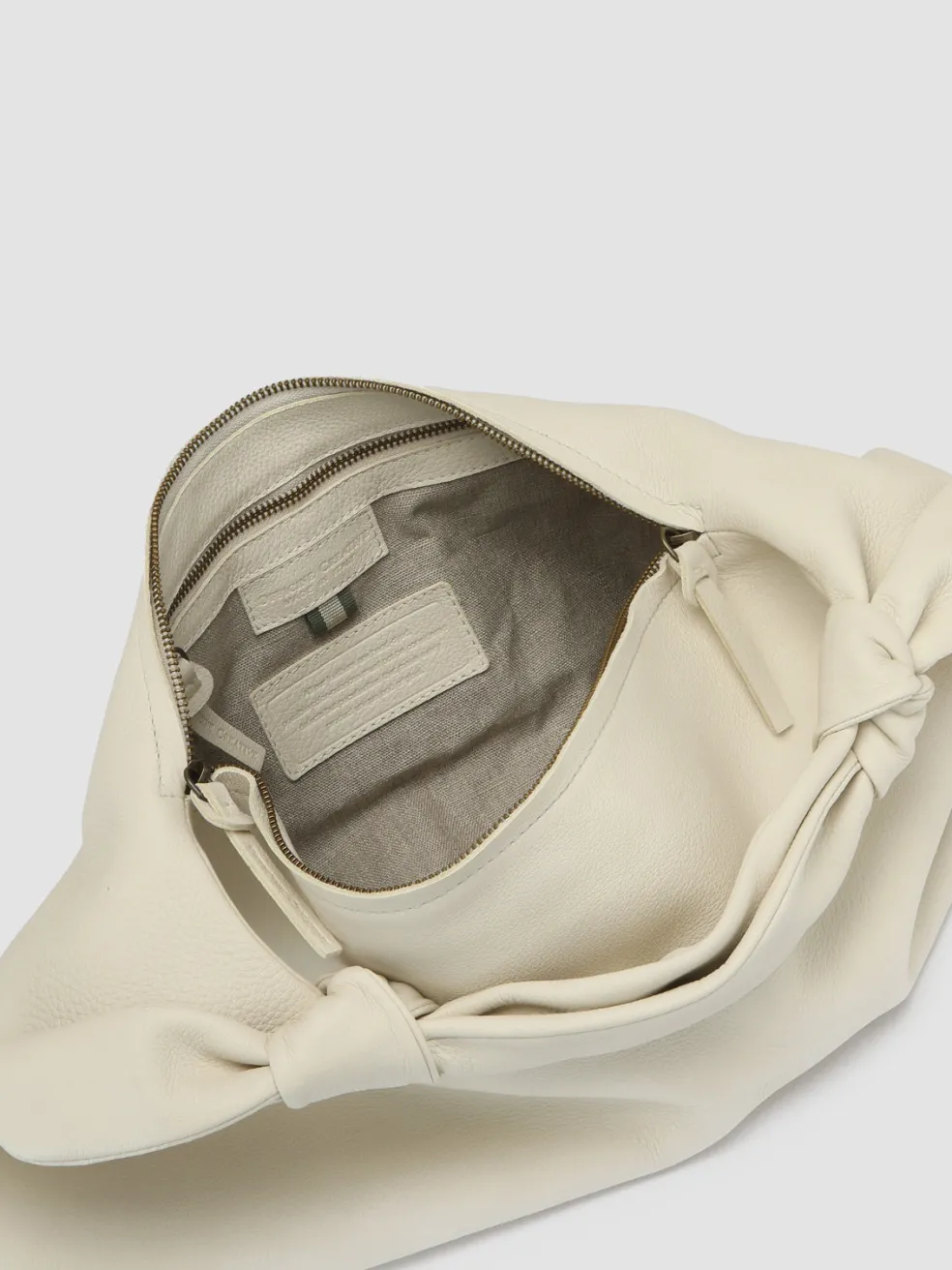 Shop Officine Creative BOLINA 031 - White Leather Hobo Bag OFF WHITE