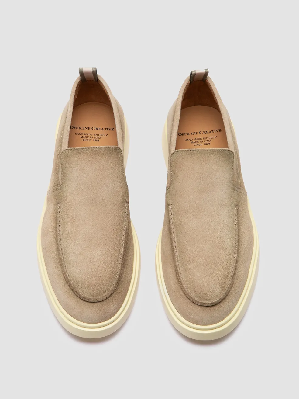 Cheap Officine Creative BONES 002 - Beige Suede Loafers NUDE SPRING