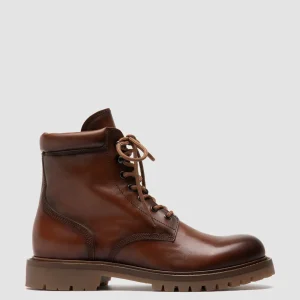Fashion Officine Creative BOSS 002 - Brown Leather Lace Up Boots TAN