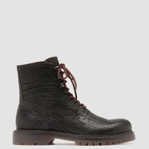 New Officine Creative BOSS 012 - Brown Leather Lace-up Boots TESTA DI MORO
