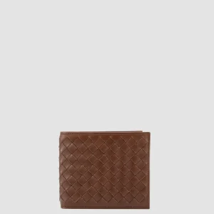 Hot Officine Creative BOUDIN 123 - Brown Woven Leather Bifold Wallet BRUNO