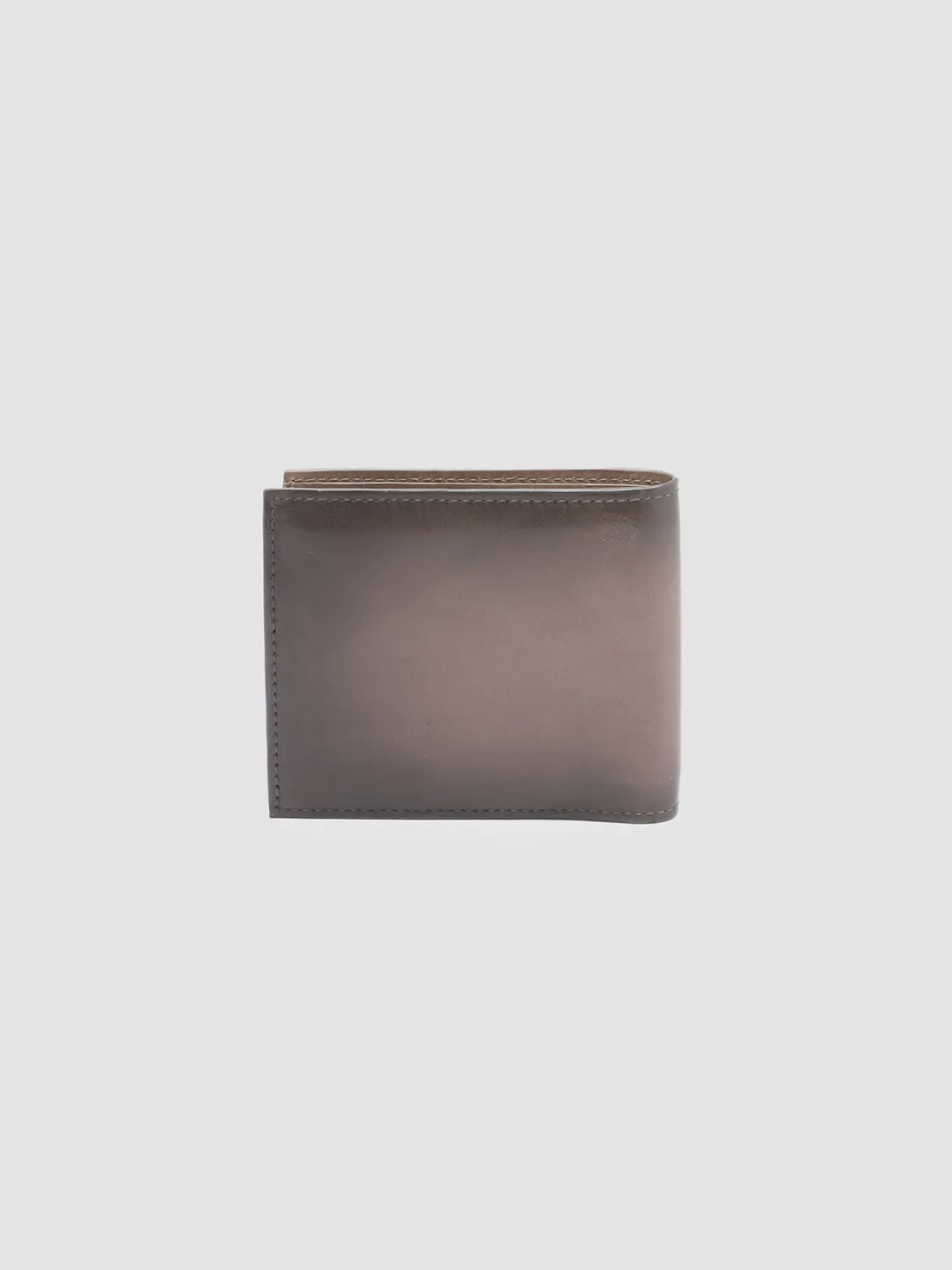 Clearance Officine Creative BOUDIN 23 - Taupe Leather Bifold Wallet WALNUT