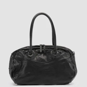 Store Officine Creative BOWLER 001 - Black Leather Handle Bag NERO