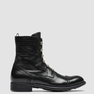 Discount Officine Creative CALIXTE 023 - Leather Brogue Ankle Boots BLACK