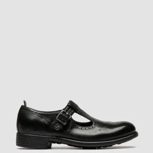 New Officine Creative CALIXTE 071 - Black Leather T-Bar Shoes NERO                                              
