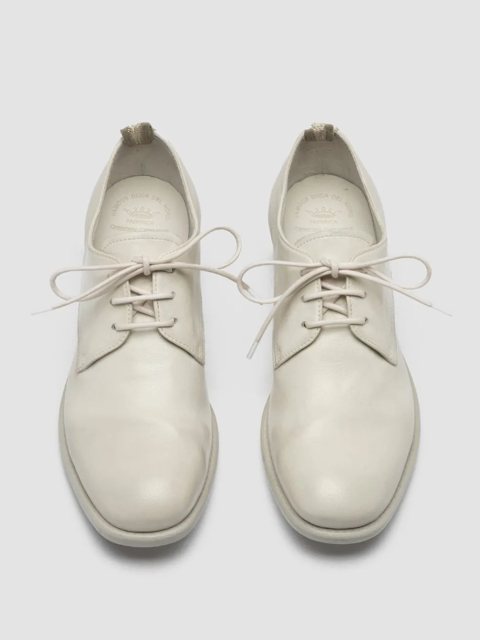Store Officine Creative CALIXTE 064 - White Leather Derby Shoes VAPORE