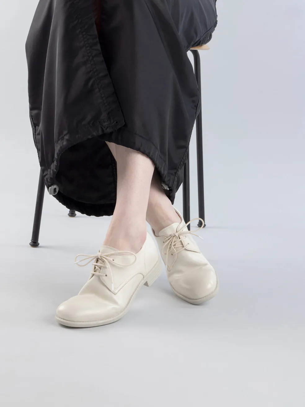 Store Officine Creative CALIXTE 064 - White Leather Derby Shoes VAPORE