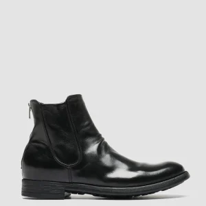 Store Officine Creative CHRONICLE 059 - Leather Zip Boots BLACK