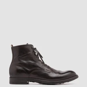 Shop Officine Creative CHRONICLE 004 - Brown Leather Ankle Boots EBANO