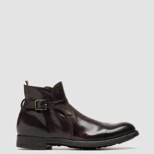 Discount Officine Creative CHRONICLE 068 - Brown Leather Zipped Boots EBONY