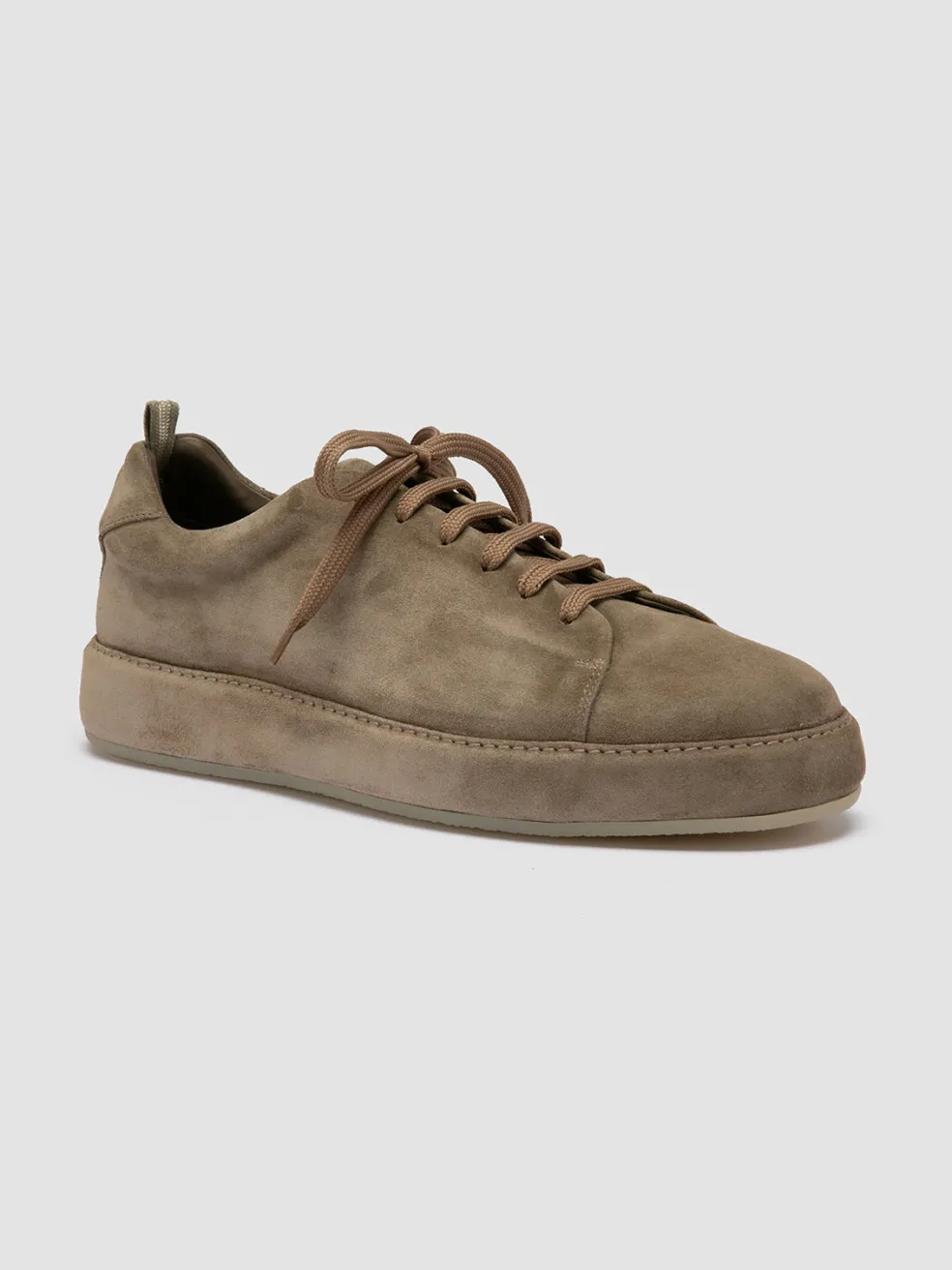 Store Officine Creative COVERED 001 - Green Suede Low Top Sneakers LEAD