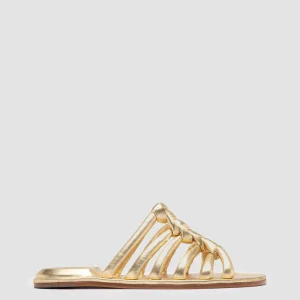 Cheap Officine Creative CYBILLE 016 - Gold Leather Slide Sandals ORO