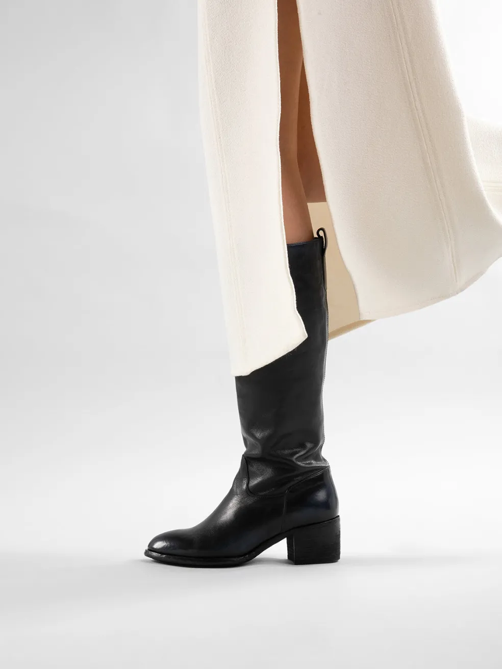 Clearance Officine Creative DENNER 116 - Leather Zip Boots BLACK