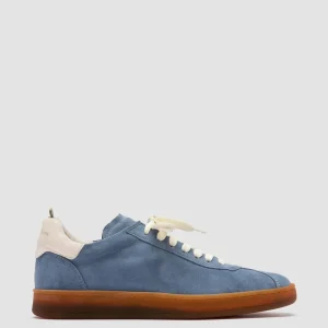 Cheap Officine Creative DESTINY 101 - Blue Leather And Suede Low Top Sneakers INDIGO