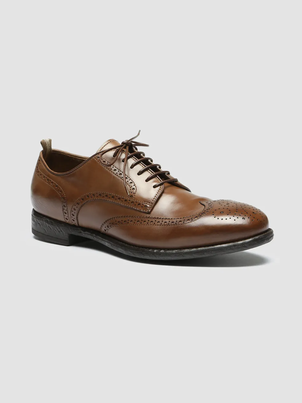 Shop Officine Creative EMORY 015 - Brown Leather Derby Shoes CIGAR