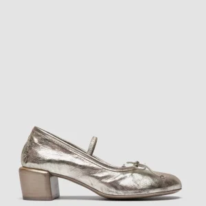 Hot Officine Creative FLORE 001 - Metallic Leather Ballerina Shoes PLATINO                                           