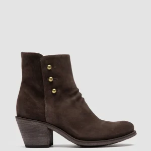 Fashion Officine Creative GODEAU 004 - Brown Suede Zipped Boots PEPE                                              