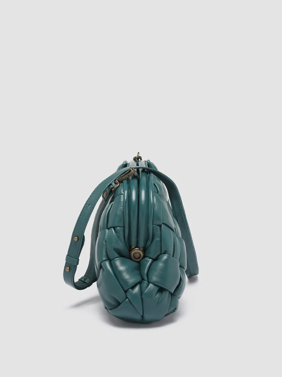 Online Officine Creative HELEN 08 - Leather Clutch Bag GREEN