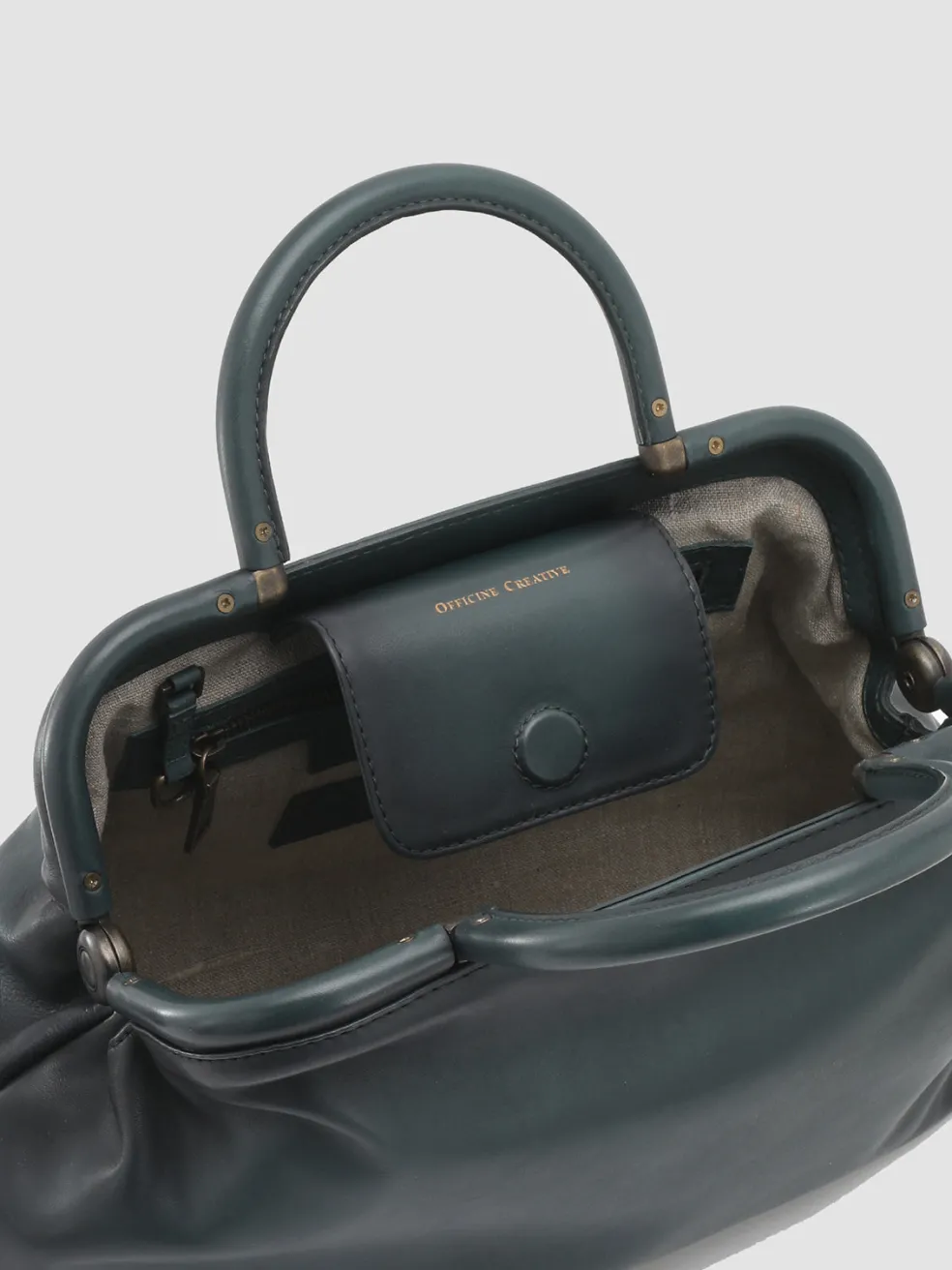 Online Officine Creative HELEN 16 - Leather Handle Bag GREEN