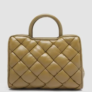 Store Officine Creative HELEN 025 - Woven Leather Hand Bag GREEN