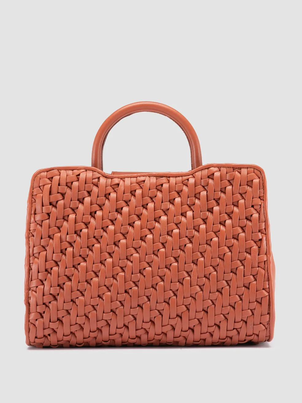 Shop Officine Creative HELEN 025 - Salmon Pink Leather Hand Bag RUST ROSE