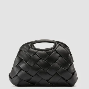 Sale Officine Creative HELEN 12 Plug - Black Woven Leather Clutch Bag NERO