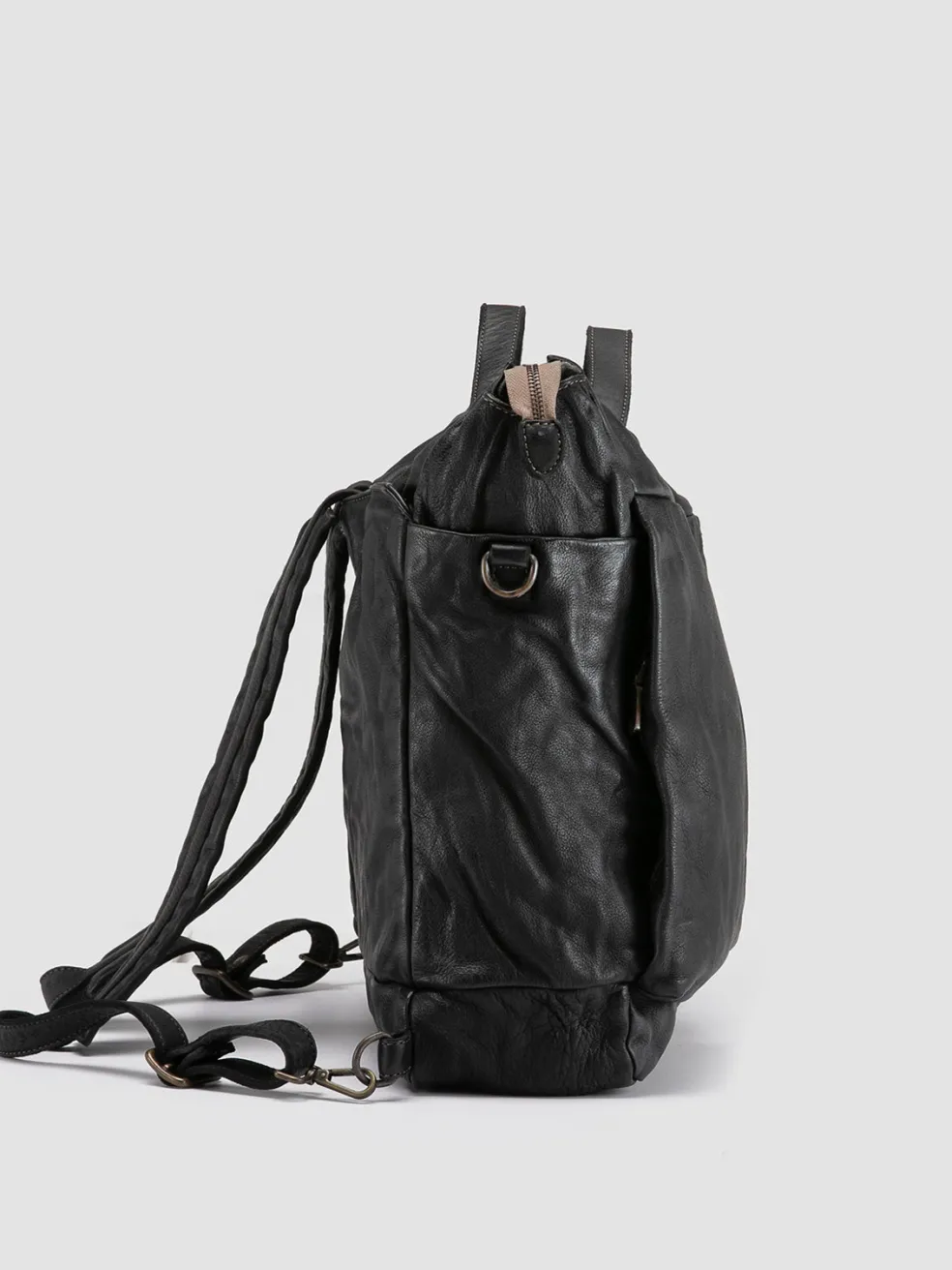 Discount Officine Creative HELMET 036 - Leather Backpack BLACK