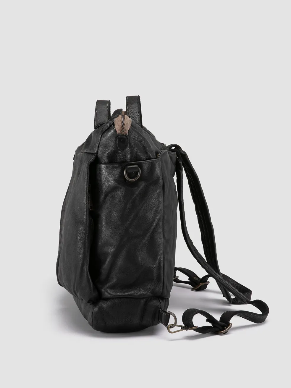 Discount Officine Creative HELMET 036 - Leather Backpack BLACK